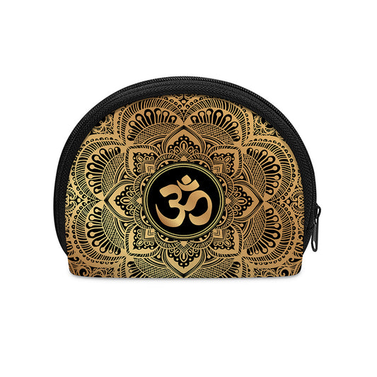 Gold Om Mandala Print Coin Purse