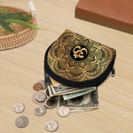 Gold Om Mandala Print Coin Purse