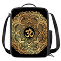 Gold Om Mandala Print Crossbody Lunch Bag