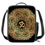Gold Om Mandala Print Crossbody Lunch Bag