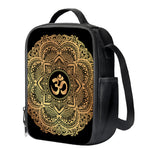 Gold Om Mandala Print Crossbody Lunch Bag