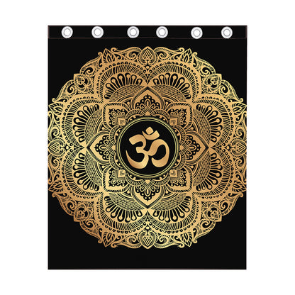 Gold Om Mandala Print Curtain
