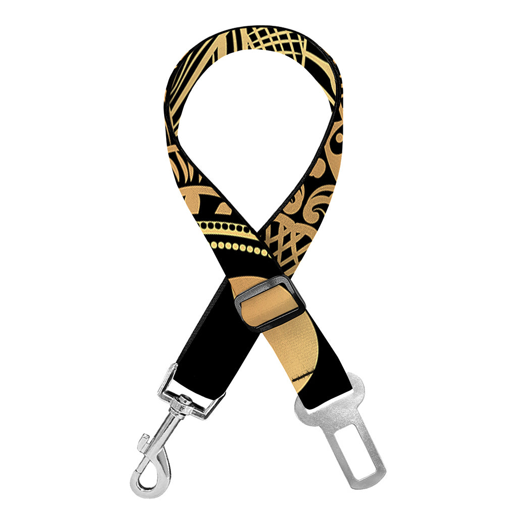 Gold Om Mandala Print Dog Seat Belt