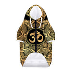 Gold Om Mandala Print Dog Zip Up Hoodie