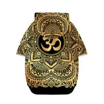 Gold Om Mandala Print Dog Zip Up Hoodie