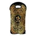 Gold Om Mandala Print Double Neoprene Wine Tote