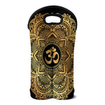 Gold Om Mandala Print Double Neoprene Wine Tote