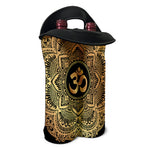 Gold Om Mandala Print Double Neoprene Wine Tote