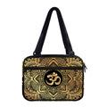 Gold Om Mandala Print Double Strap Bible Bag
