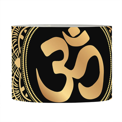 Gold Om Mandala Print Drum Lamp Shade