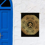 Gold Om Mandala Print Garden Flag