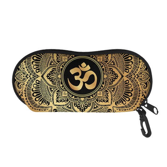 Gold Om Mandala Print Glasses Case