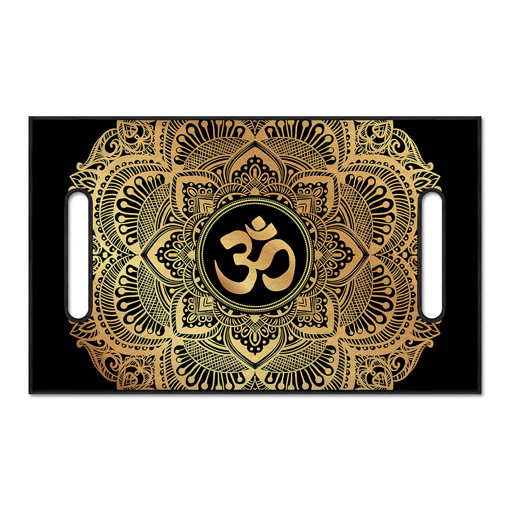 Gold Om Mandala Print Golf Cart Seat Cover