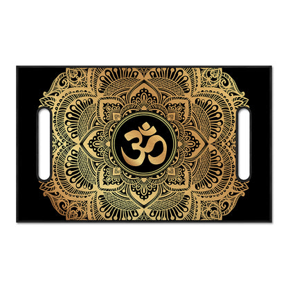 Gold Om Mandala Print Golf Cart Seat Cover