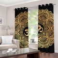 Gold Om Mandala Print Grommet Curtains