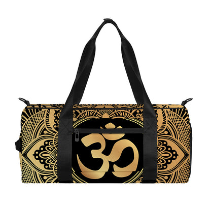 Gold Om Mandala Print Gym Bag