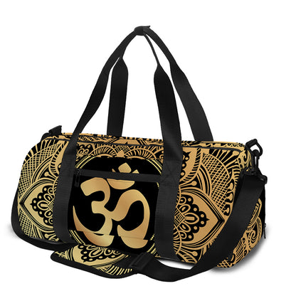 Gold Om Mandala Print Gym Bag