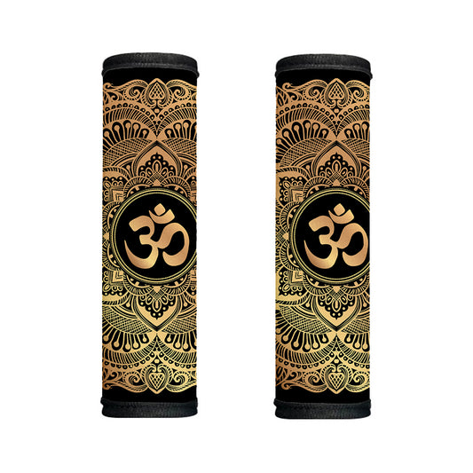 Gold Om Mandala Print Handle Covers