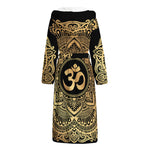 Gold Om Mandala Print Hooded Bathrobe
