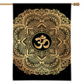 Gold Om Mandala Print House Flag