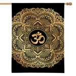 Gold Om Mandala Print House Flag