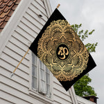 Gold Om Mandala Print House Flag