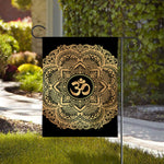 Gold Om Mandala Print House Flag
