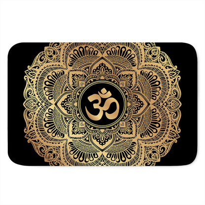 Gold Om Mandala Print Indoor Door Mat
