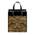 Gold Om Mandala Print Insulated Lunch Tote