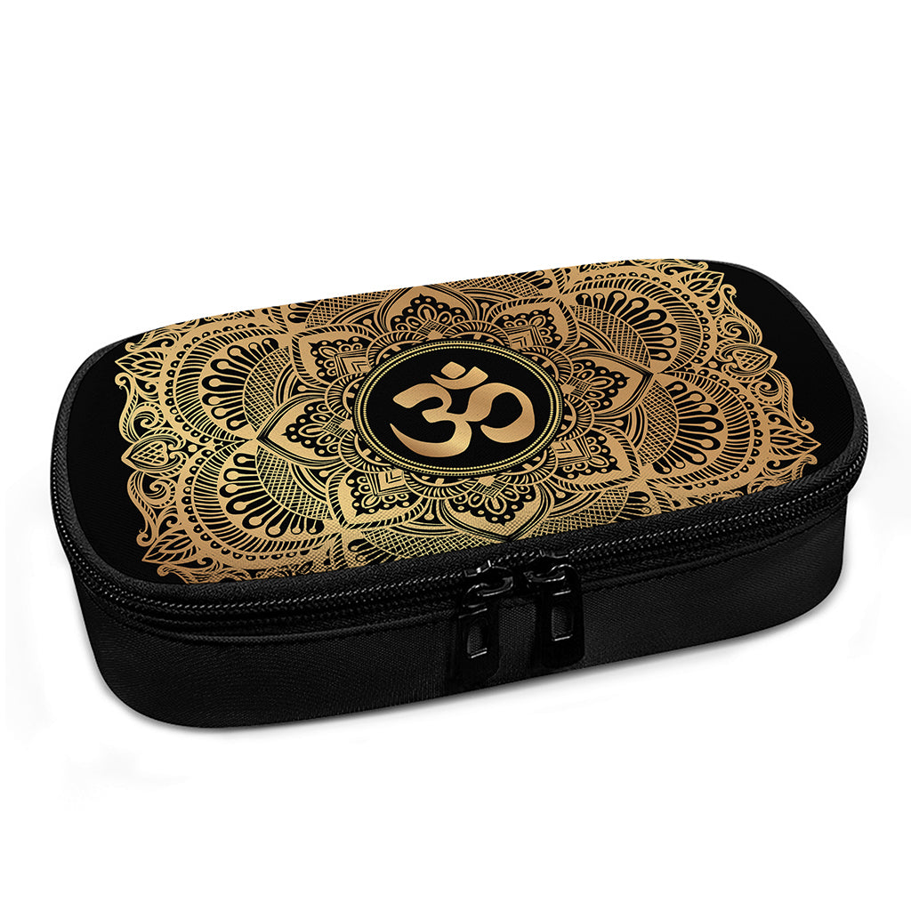 Gold Om Mandala Print Insulin Cooler Travel Case