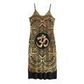 Gold Om Mandala Print Jersey Midi Cami Dress