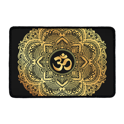 Gold Om Mandala Print Kitchen Mat