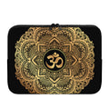 Gold Om Mandala Print Laptop Sleeve