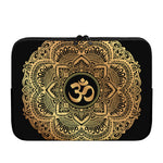 Gold Om Mandala Print Laptop Sleeve