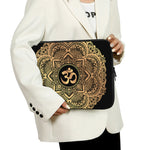 Gold Om Mandala Print Laptop Sleeve