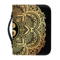 Gold Om Mandala Print Leather Bible Cover