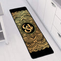 Gold Om Mandala Print Long Kitchen Mat