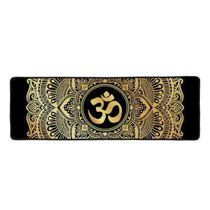 Gold Om Mandala Print Long Kitchen Mat