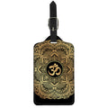 Gold Om Mandala Print Luggage Tag