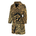 Gold Om Mandala Print Men's Bathrobe