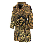 Gold Om Mandala Print Men's Bathrobe