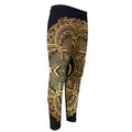 Gold Om Mandala Print Men's Compression Pants