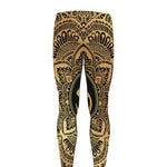 Gold Om Mandala Print Men's leggings