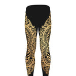 Gold Om Mandala Print Men's leggings