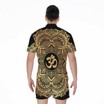 Gold Om Mandala Print Men's Rompers