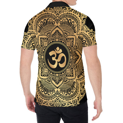 Gold Om Mandala Print Men's Shirt