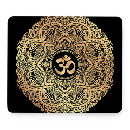 Gold Om Mandala Print Mouse Pad