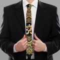 Gold Om Mandala Print Necktie