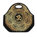 Gold Om Mandala Print Neoprene Lunch Bag