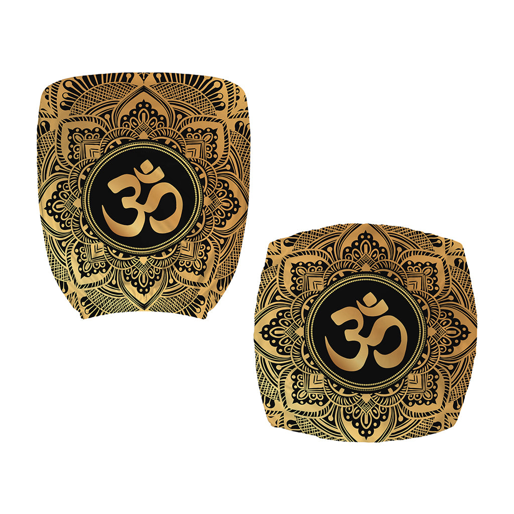 Gold Om Mandala Print Office Chair Cover